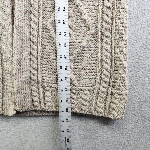 Carraig Donn Sweater Womens M Gray Cable Knit Shawl Cape Cletic Ireland Wool - Picture 7 of 12